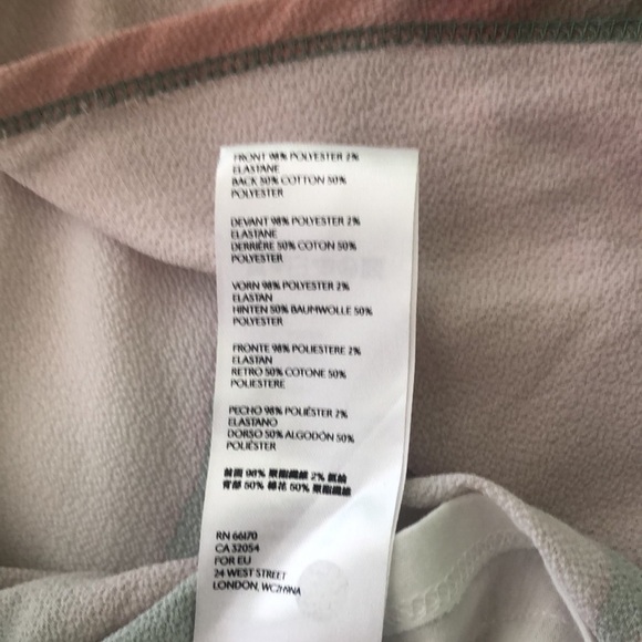 Anthropologie sleeveless top oversized with tie dye colors of green & soft pink - Picture 6 of 8